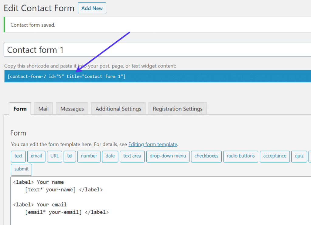 Contact Form 7简码