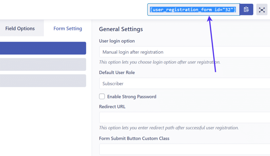 User Registration插件的简码